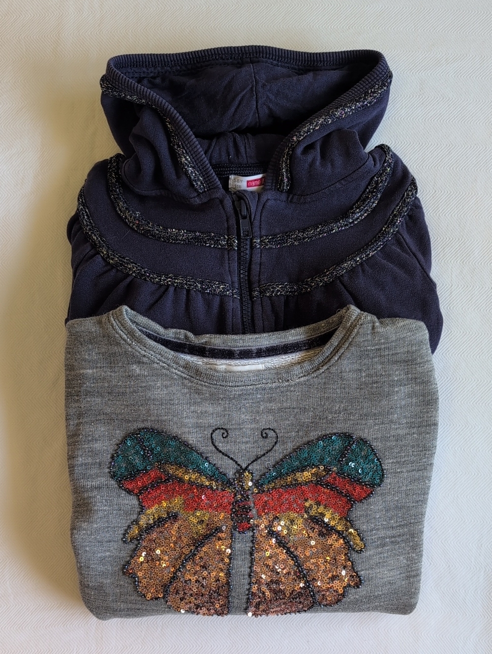 Zara Name It Girls 5 6Y Sweatshirt Bundle Sequin Butterfly Sparkle Hoodie